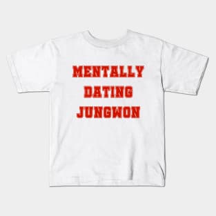 Mentally dating Enhypen Jungwon text | Morcaworks Kids T-Shirt